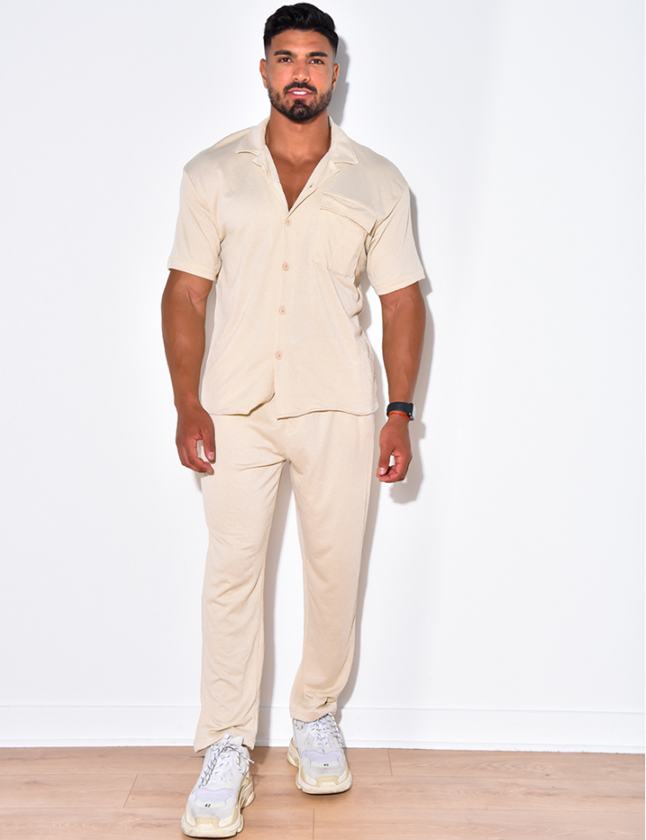Ensemble pantalon et chemise en relief Ensemble pantalon et chemise en relief