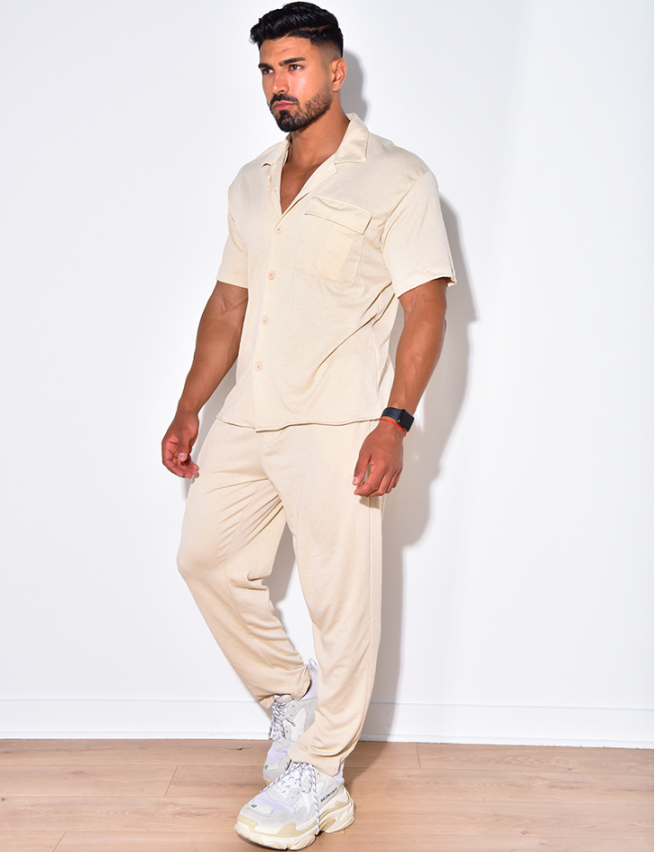 Ensemble pantalon et chemise en relief Ensemble pantalon et chemise en relief