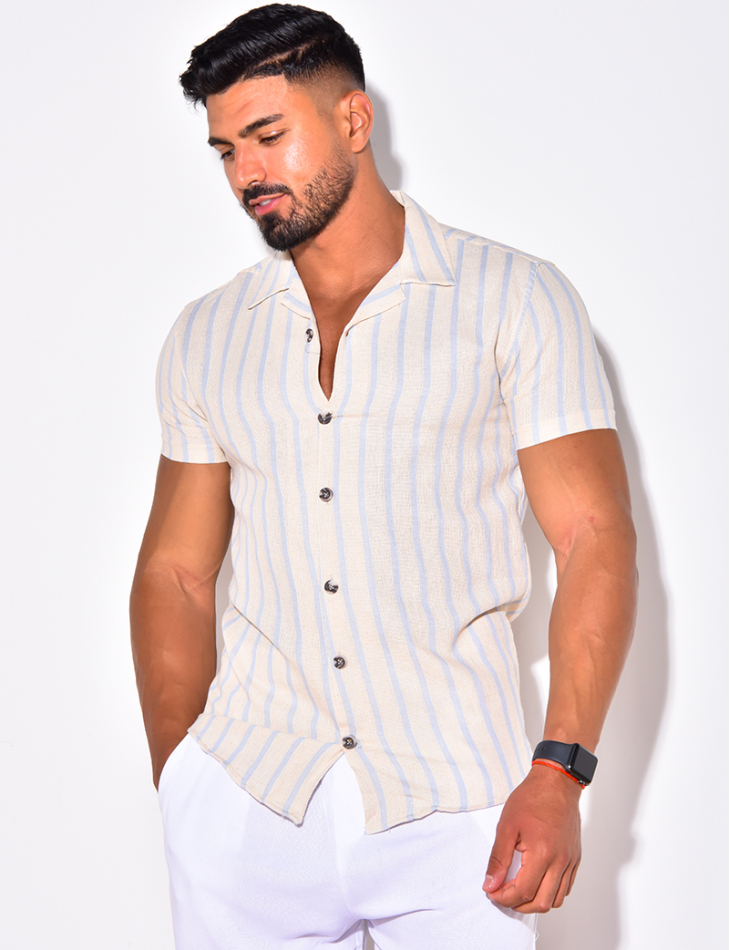 Chemise à rayures manche courtes Chemise à rayures manche courtes