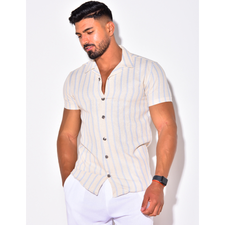 Chemise à rayures manche courtes Chemise à rayures manche courtes
