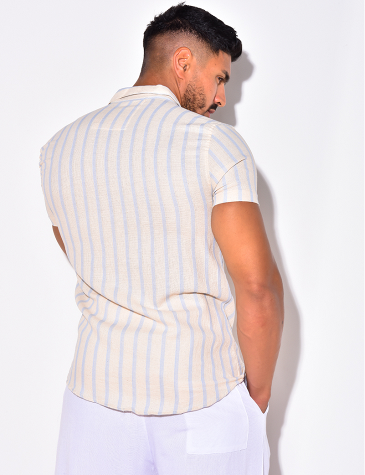 Chemise à rayures manche courtes Chemise à rayures manche courtes