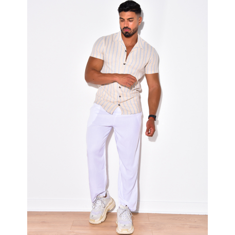 Chemise à rayures manche courtes Chemise à rayures manche courtes
