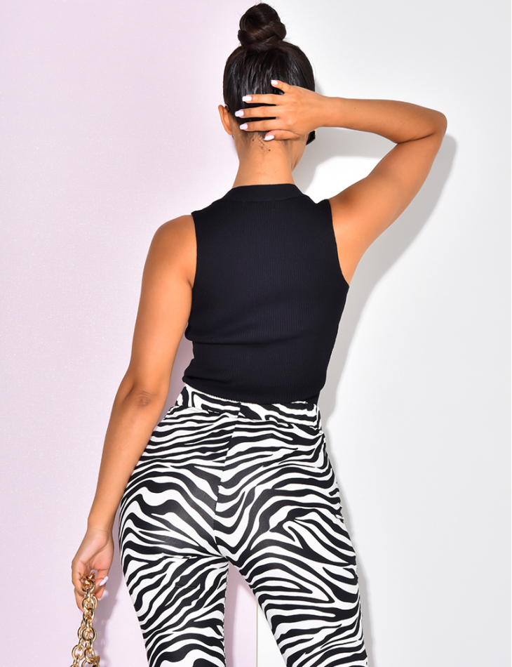 Body côtelé à bouton Body côtelé à bouton