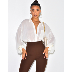 Chemise fluide transparente