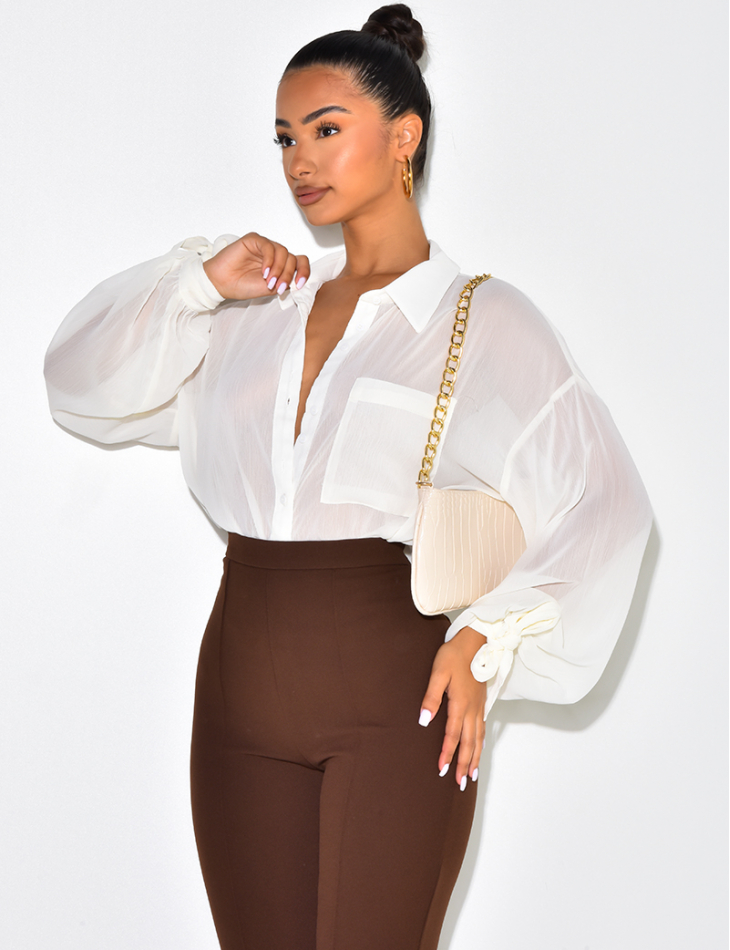 Chemise fluide transparente