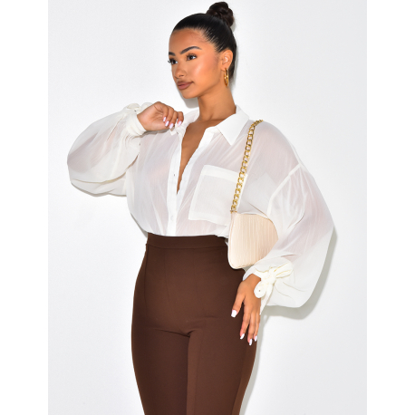 Chemise fluide transparente