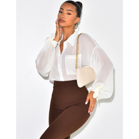 Chemise fluide transparente