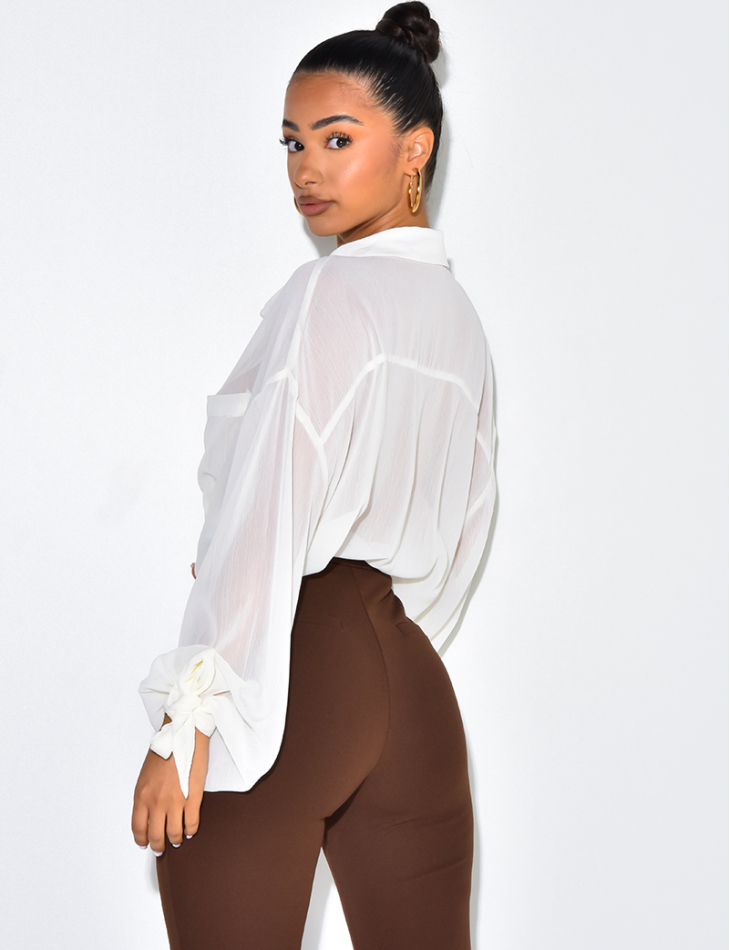 Chemise fluide transparente