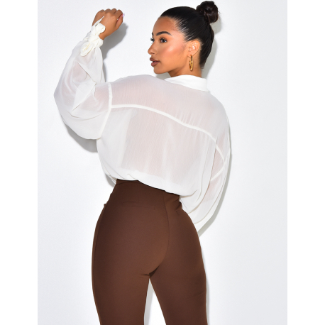 Chemise fluide transparente