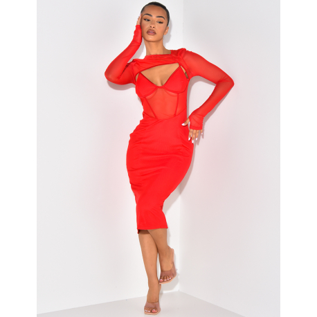 Robe en mesh avec bustier Robe en mesh avec bustier