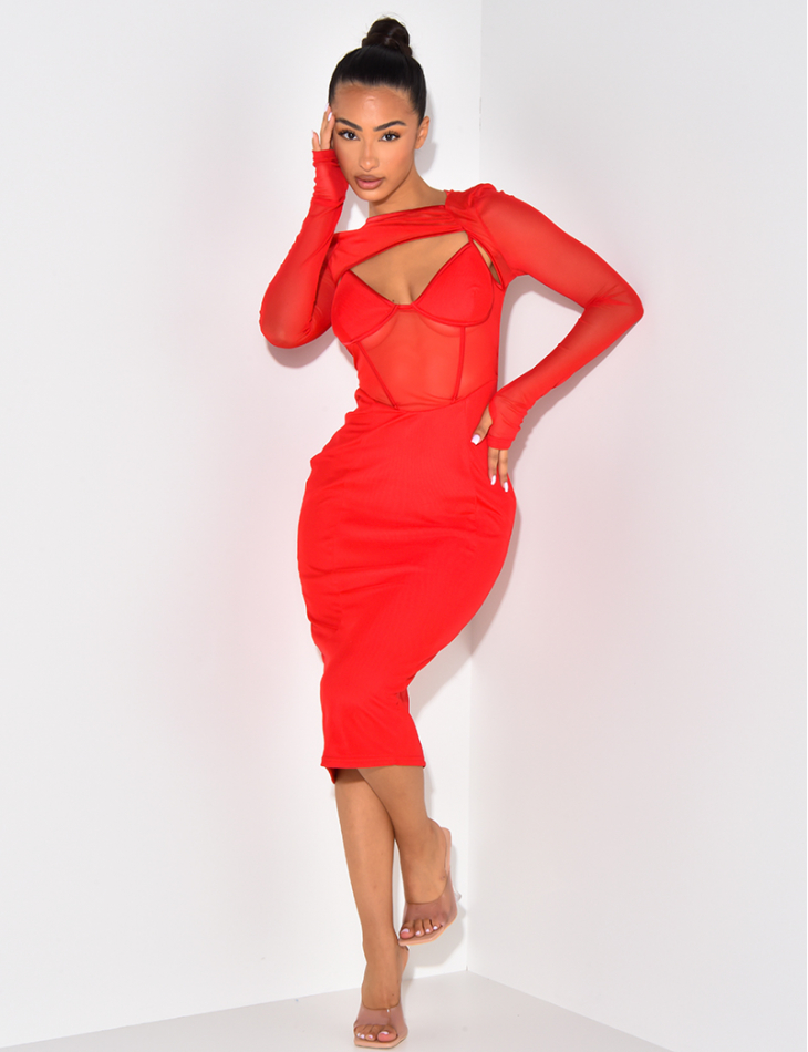 Robe en mesh avec bustier Robe en mesh avec bustier