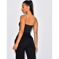 Crop-top bandeau à fines bretelles Crop-top bandeau à fines bretelles