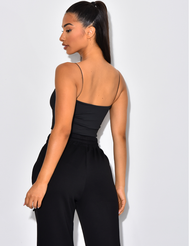 Crop-top bandeau à fines bretelles Crop-top bandeau à fines bretelles