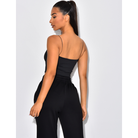 Crop-top bandeau à fines bretelles Crop-top bandeau à fines bretelles