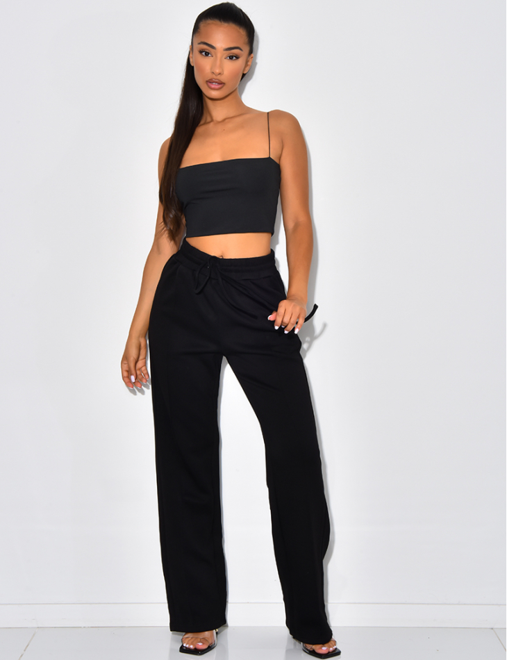 Crop-top bandeau à fines bretelles Crop-top bandeau à fines bretelles