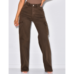 Jeans cargo coupe droite ultra stretchy