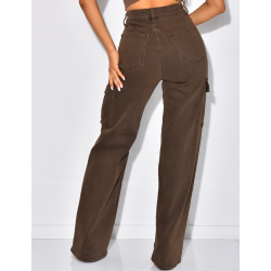 Jeans cargo coupe droite ultra stretchy