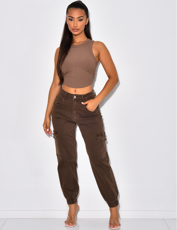Jeans cargo resserré aux chevilles