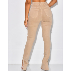Jeans skinny stretchy à fentes aux chevilles