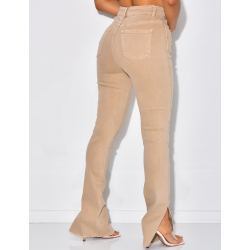 Jeans skinny stretchy à fentes aux chevilles