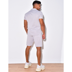 Ensemble chemise manches courtes et short côtelé Ensemble chemise manches courtes et short côtelé
