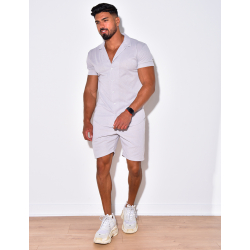 Ensemble chemise manches courtes et short côtelé Ensemble chemise manches courtes et short côtelé