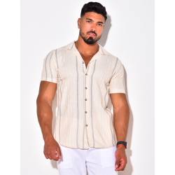 Chemise à rayures manches courtes Chemise à rayures manches courtes