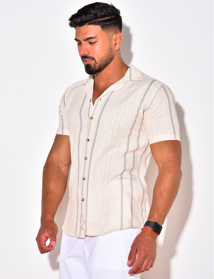Chemise à rayures manches courtes Chemise à rayures manches courtes