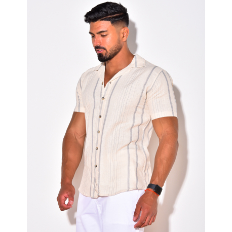Chemise à rayures manches courtes Chemise à rayures manches courtes