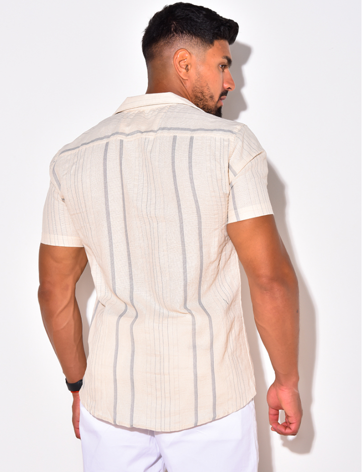 Chemise à rayures manches courtes Chemise à rayures manches courtes