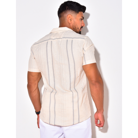 Chemise à rayures manches courtes Chemise à rayures manches courtes