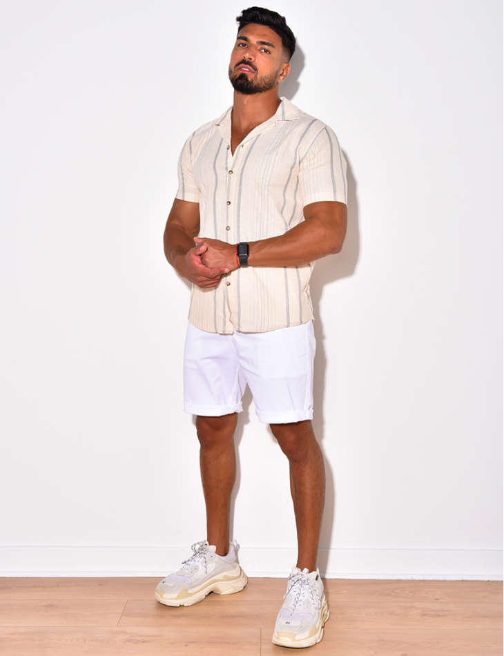 Chemise à rayures manches courtes Chemise à rayures manches courtes