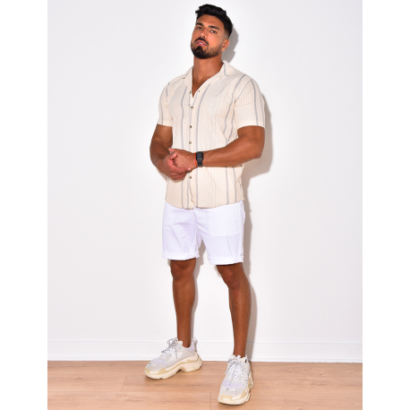 Chemise à rayures manches courtes Chemise à rayures manches courtes