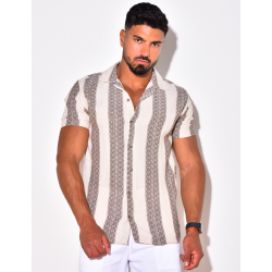 Chemise manches courtes à grosses rayures