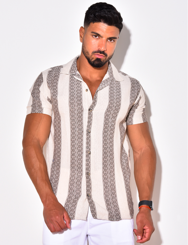 Chemise manches courtes à grosses rayures