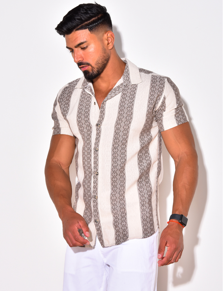 Chemise manches courtes à grosses rayures