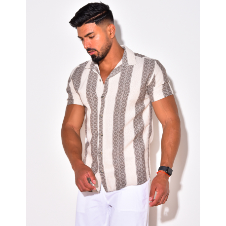 Chemise manches courtes à grosses rayures