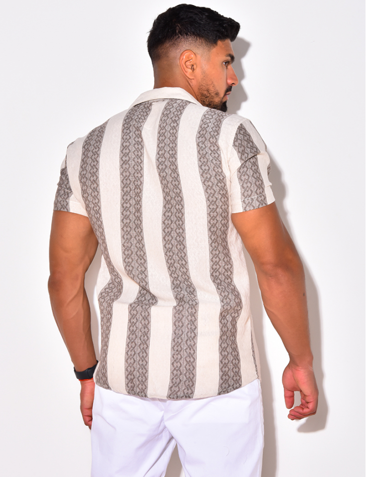 Chemise manches courtes à grosses rayures