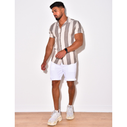 Chemise manches courtes à grosses rayures