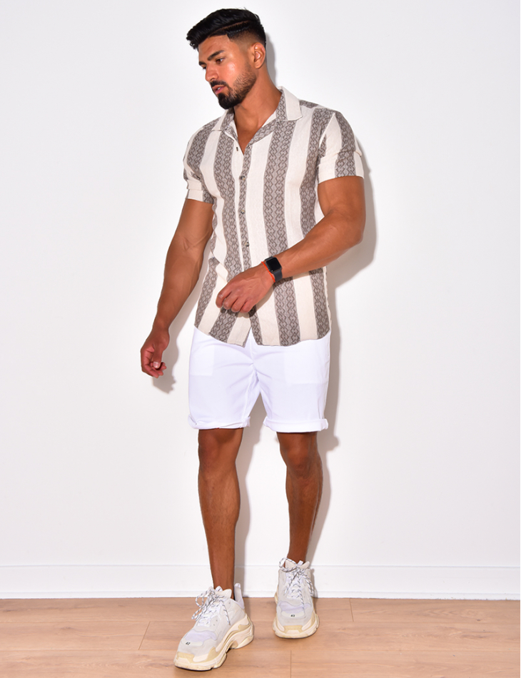 Chemise manches courtes à grosses rayures