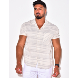 Chemise à rayures manches courtes Chemise à rayures manches courtes