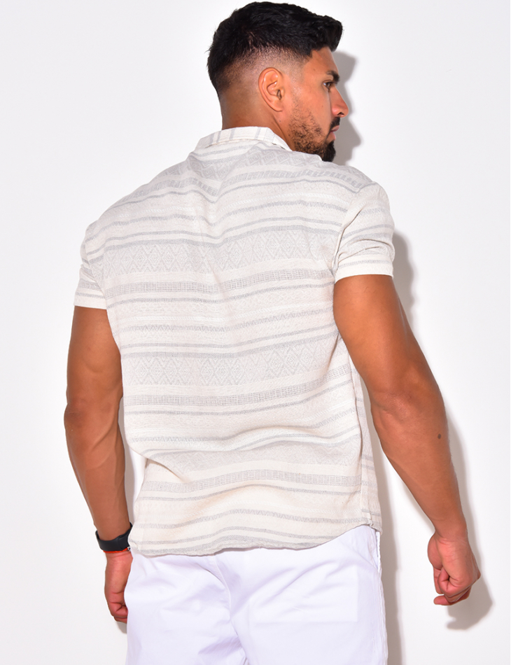 Chemise à rayures manches courtes Chemise à rayures manches courtes