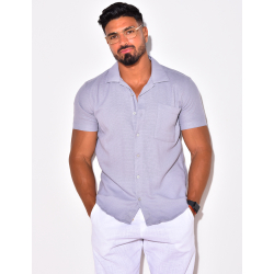 Chemise texturée manches courtes à poches Chemise texturée manches courtes à poches