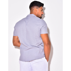 Chemise texturée manches courtes à poches Chemise texturée manches courtes à poches