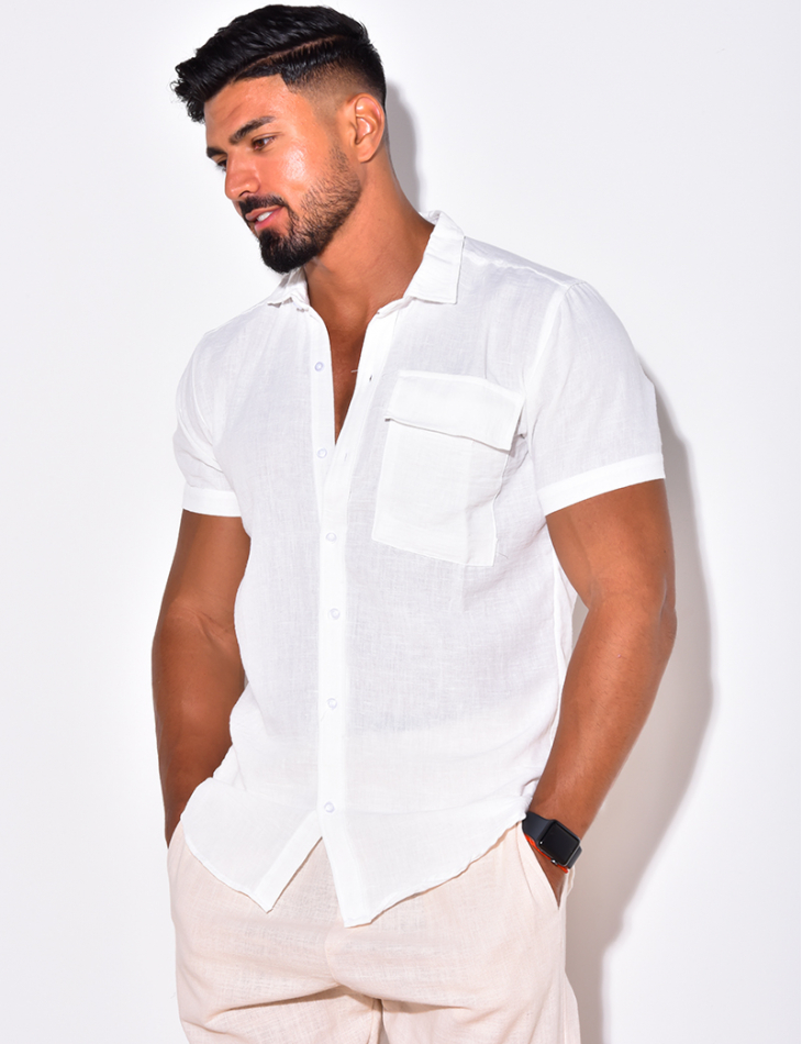 Chemise manches courtes à poches