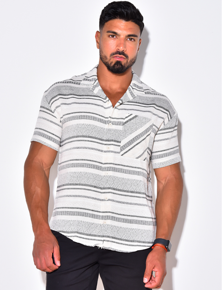 Chemise à rayures manches courtes Chemise à rayures manches courtes