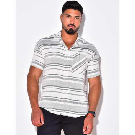 Chemise à rayures manches courtes Chemise à rayures manches courtes