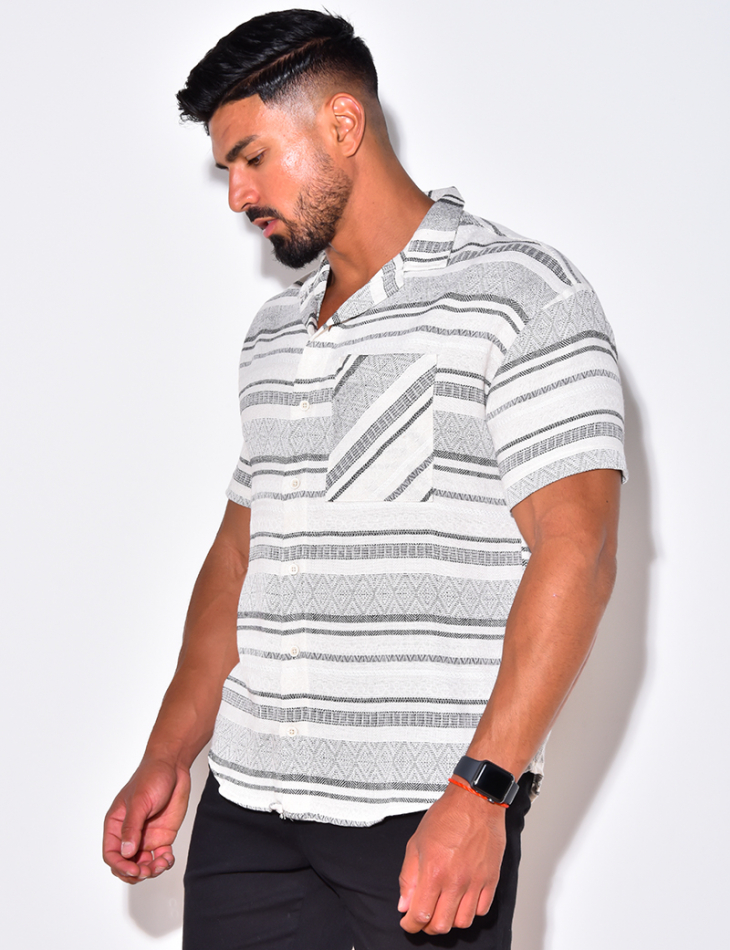 Chemise à rayures manches courtes Chemise à rayures manches courtes