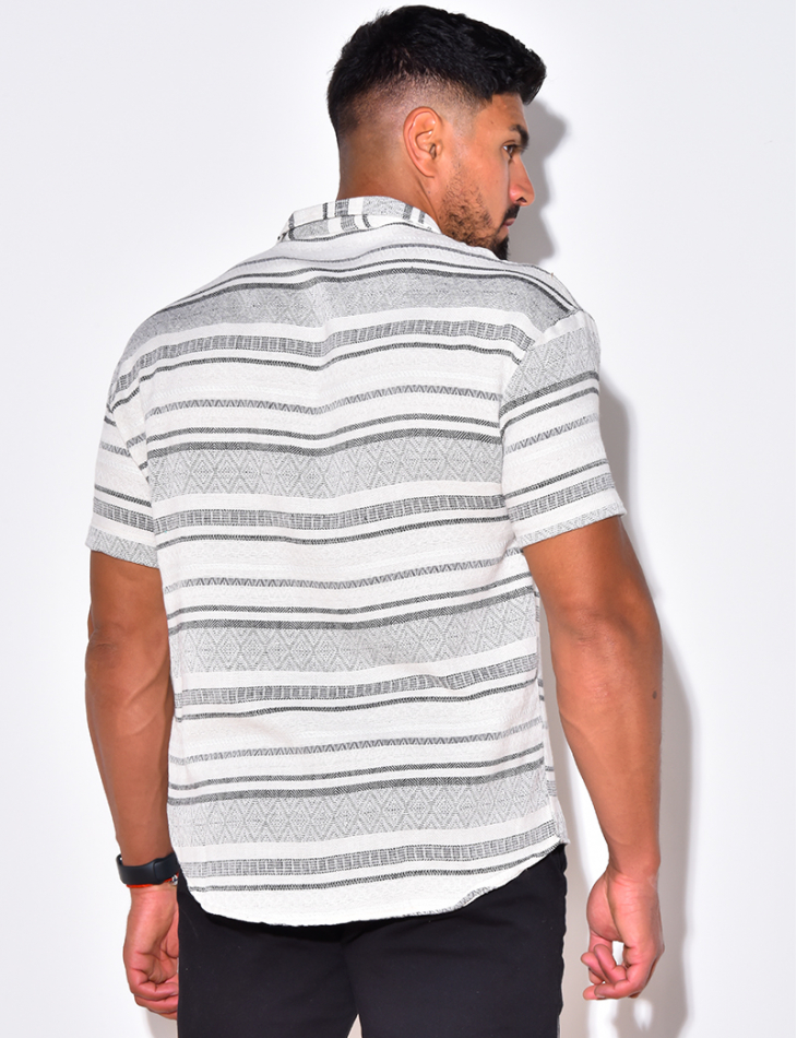 Chemise à rayures manches courtes Chemise à rayures manches courtes