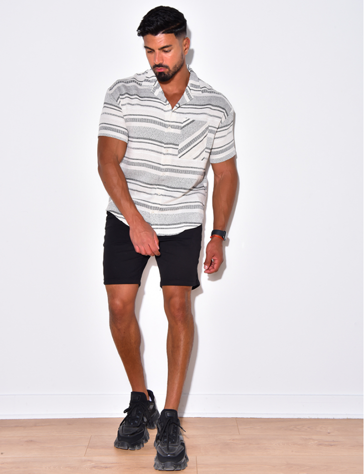 Chemise à rayures manches courtes Chemise à rayures manches courtes